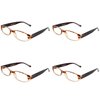 VisionGlobal 4 Pairs Reading Glasses with Spring Hinge, Blue Light Blocking Glasses for Women/Men (Tortoise,+3.50 Magnification)4 Count (Pack of 1)