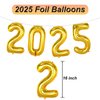 2025 Balloons, New Years Balloons, 16 Inch Gold 2025 Number Balloons for New Years Decorations 2025, New Years Eve Party Supplies 2025, Christmas, Birthday, Graduations