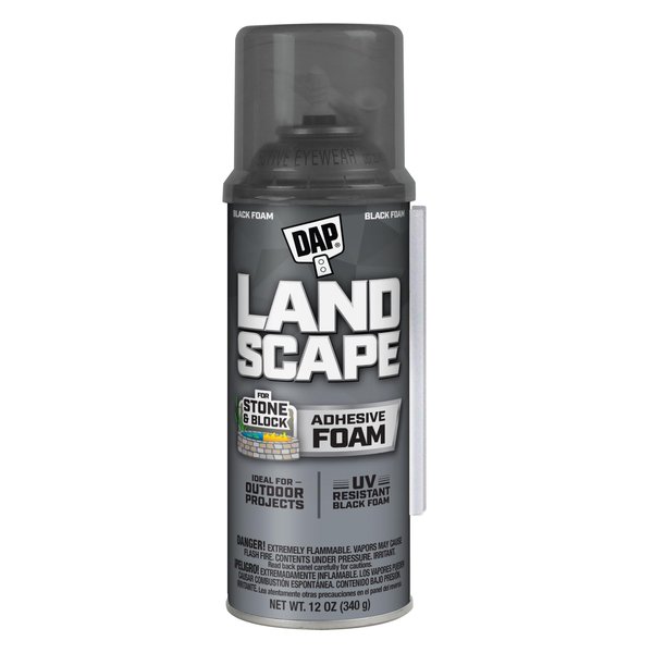 DAP 7565040440 40440 12 oz. Touch 'n Foam Landscape Exterior Filler Adhesive, Black, 12 Ounce