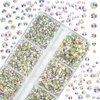 3000 Nail Art AB Crystals Rhinestones Flat Back Round Rhinestones Nail Gems Nail Crystal Diamond Jewelry Nail Suitable for Nail Design DIY Craft Decoration