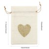 SumDirect Heart Burlap Bags with Drawstring - 36Pcs 4x6 Inch Beige Small Linen Gift Pouch for Wedding，Baby shower Favor Gift Bags