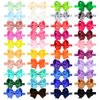 jollybows 40pcs Baby Girls Grosgrain Ribbon Hair Bows Headbands 4" Elastic Hair Band Hair Accessories for Infants Newborn- Natural Color Set