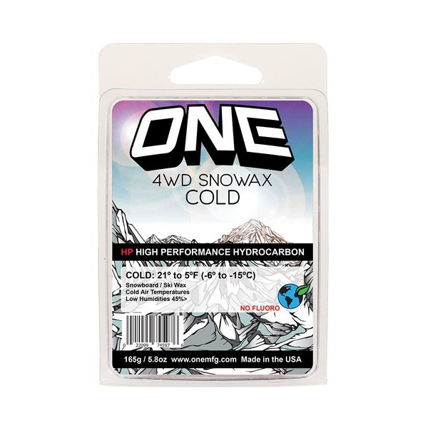 4WD Cold Temperature Snowboard and Ski Wax. 65g Size Podium Race formulas using premium quality hydrocarbon and synthetic waxes. Hot Wax, Fast Gliding for cold and aggressive snow conditions.