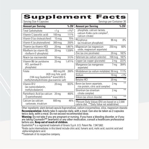 Integrative Therapeutics Osteoprime Forte - Bone Health Support with 5 Types of Calcium* - Dietary Supplement with Magnesium, Zinc, and Vitamin C, D & B12 - Gluten Free & Dairy Free - 120 Capsules