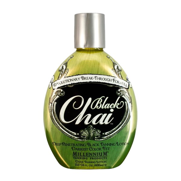 Millennium Tanning Black Chai Tanning Lotion with Bronzers, Essential Oils, & Extracts (13.5 Ounces)