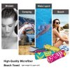 4Monster Microfiber Beach Towel Quick Dry,Super Absorbent Lightweight Travel Towel for Swimmers, Sand Free Camping Towel, Beach Towels for Pool, Swim, Water Sports,Yoga,Gym,Backpacking