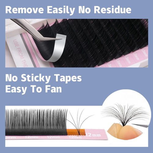 Qeelasee Eyelash Extensions Fake Mink Individual Lashes 0.05 C Curl 8-15 mm Volume Eyelash Extension Salon Use (C, 16/17/18-MIX)