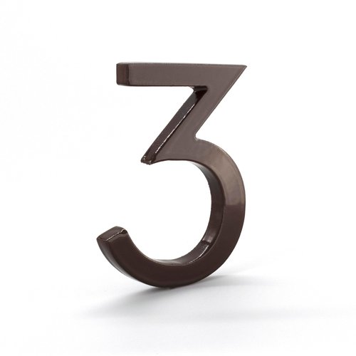 Montague Metal Products MHN-10-F-RB1-3 Solid Brushed Aluminum Modern Floating Address House Numbers, 10", Powder Coated Roman Bronze