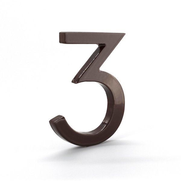 Montague Metal Products MHN-10-F-RB1-3 Solid Brushed Aluminum Modern Floating Address House Numbers, 10", Powder Coated Roman Bronze