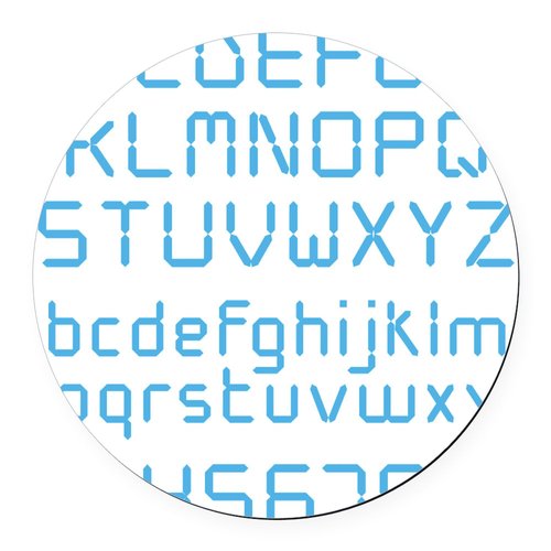 CafePress Digital Font 5.5" Round Car Magnet Magnetic Bumper Display