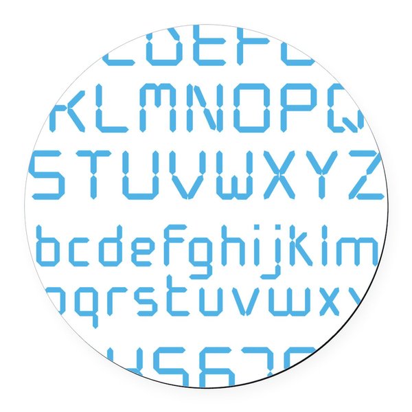 CafePress Digital Font 5.5" Round Car Magnet Magnetic Bumper Display
