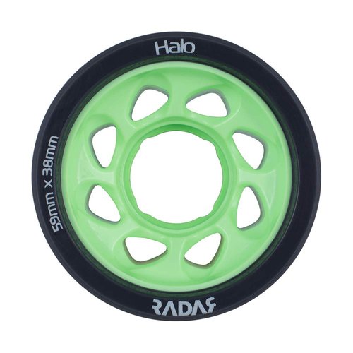 Radar Wheels - Halo - Roller Skate Wheels - 4 Pack of 38mm x 59mm Wheels | Green 97A