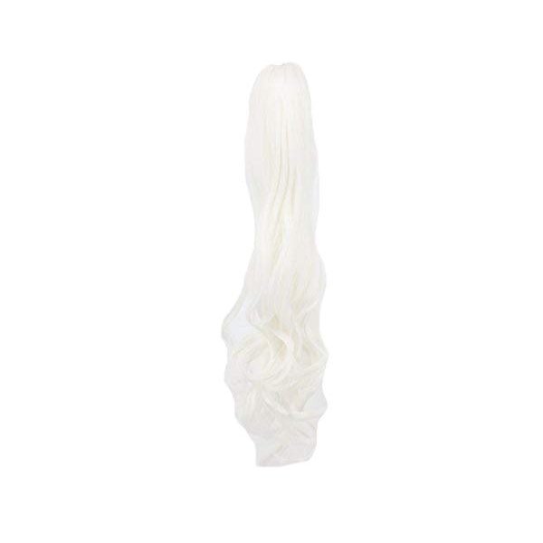 yuehong Long Wavy 21" Colorful Clip In/On Hair Extensions Piece Curly Claw Ponytail wig (White)