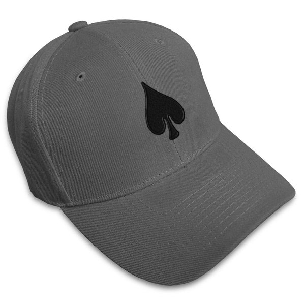 Custom Baseball Cap Spade Embroidery Poker Acrylic Dad Hats for Men & Women Dark Grey Design Only