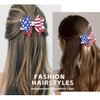 4th of July Bow Clips Independence Day Hair Bows Clips Red Blue Glitter Star Girls Bow Design Patriotic Parade Hair Decoration for Children Girls Women Party Supplies