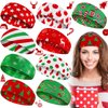 18 Pieces Christmas Headbands for Women Christmas Candy Twisted Head Wrap Elastic Turban Headbands Christmas Hair Accessories Sports Sweat Wicking Headband Wide Knot Hair Bands Gifts for Girls Kids