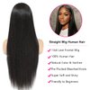 Straight Lace Front Wigs Human Hair 13x4 HD Lace Frontal Wigs Human Hair Transparent Glueless Wigs Human Hair Pre Plucked Lace Front Wig Wiht Baby Hair #1 Color Human Hair Wigs for Black Women 22 Inch