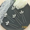 Wedding Hair Pins for Bride, 5PCS Wedding Hair Pins Silvers with Rhinestone Hair Accessories for Wedding (Silver Clear)