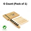 Virgin Forest Bamboo Toothbrush, Vegan Natural ECO Friendly Wood Toothbrushes, Biodegradable Organic Charcoal Tooth Brush, Pack of 6