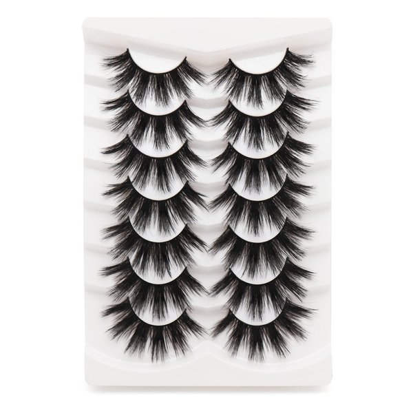 Fyonas False Eyelashes Pack 6D Super Fluffy Faux Mink Lashes Long Dramatic 20MM Comfortable Luxury Volume Eye Lashes 7 Pairs Pack