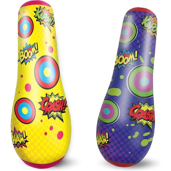 JOYIN Punching Bag for Kids, 47 Inches Kids Punching Bag with Bounce-Back Action, Double-Sided Inflatable Punching Bag(1 Pack)