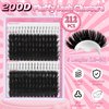 200D Fluffy Lash Clusters with Bottom Lashes 12-20mm Lashes Cluster Thick Eyelash Clusters Volume Lash Extension Fluffy Cluster Lashes Wispy Individual Lashes Eyelash Extension by FOINEMYED