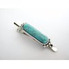 Generic Small turquoise blue stone silver metal alligator hair clip fine thin hair (Size: 1.25)