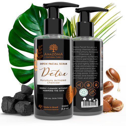 All Natural Exfoliating Face Wash for Women & Men Detox Facial Scrub - Face Scrub Activated Charcoal Detox Facial Wash