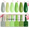 CANNI 6Pcs 9ml Emerald Green Gel Nail Polish Set- Dark Sage Forest Green Gel Polish Kit Lime Olive Forest Green Colors DIY at Home Salon Christmas New Year's Gifts for Girls