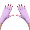 MelodySusie UV Gloves for Gel Nail Lamp, Professional UPF50+ UV Protection Gloves for Manicures, Nail Art Skin Care Fingerless Anti UV Glove Protect Hands from UV Harm (Purple)