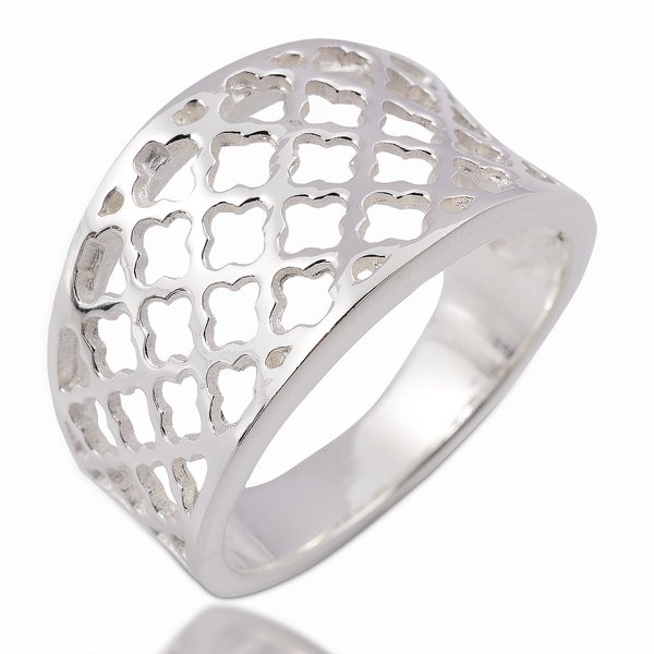 Night Bazaar: Stylish White Sterling Silver Ring Size 11.