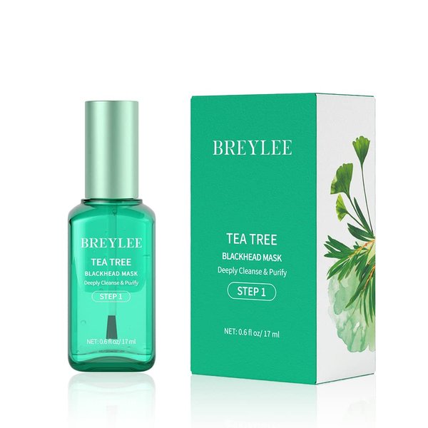 BREYLEE Blackhead Mask, Tea Tree Oil Blackhead Nose Pore Strips, Blackhead Removal Strips, nose strips for blackheads Deep Cleansing(17mL, 0.6 fl oz) (With 100 Pcs Strip Paper)