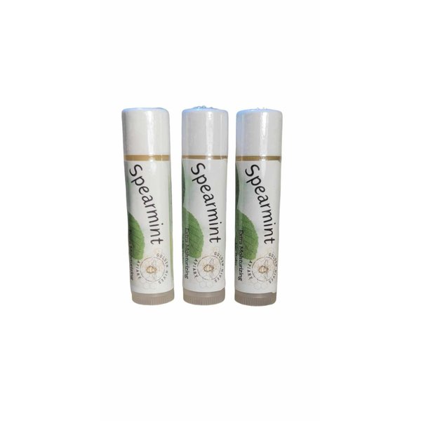 Golden Hives Apiary Moisturizing Lip Balm With Raw Beeswax & Organic Cocoa Butter - Spearmint (Pack of 3)