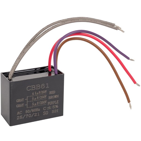 CBB61 4.5uf+5uf+5uf 5-Wire 250V AC Ceiling Fan Capacitor by BlueStars - Pack of 1 - Replacement for Hampton Bay Ceiling Fan - 50/60 Hz - 2 Wires Electrical Power Relay Connecting Capacitor