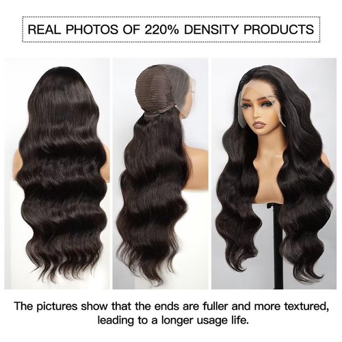 IWISH 220% Density Full 13x6 Body Wave Lace Frontal Wigs Human Hair Virgin Body Wave 24Inch 13x6 HD Transparent Lace Front Wigs 12A Brazilian Human Hair Pre Plucked With Baby Hair