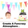 Frog Happy Birthday Cake Topper Decorations with for Animal Theme Picks for Baby Shower Party Decor Supplies
