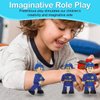 FUNERICA Toy Police Officer Set (3 Pcs) Detailed and Imaginative Little People Police Action Figures for Toddlers and Kids -Community Helpers Figurines Play Policeman Toys Play Figure Playsets