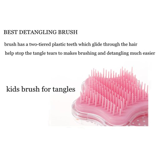 Zou.Rena Little Girls Hair Brush Easily Brushed Through Tangles-No Liquid,Glitter Confetti Unicorn Gifts Play for Kids Age 3-8(pink)