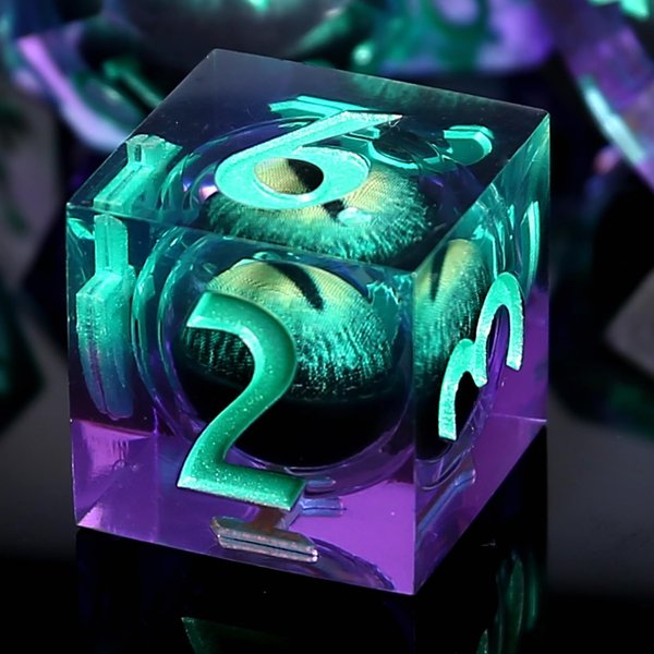 Maywin Dungeons and Dragons Dice Set,Liquid Core Dragon Eye Dice Set,DND Polyhedral Dice Set for TTRPG