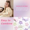 YAEISM 24PCS Pink Bow Hair Clips 3 Color Star Snap Clips Cute Mini Bow Hair Ribbon Non Slip Y2K Star Hair Barrettes for Girls Women