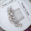 Crystal Wedding Hair Comb Silver Bridal Headpiece Bride Sparkly Rhinestone Hair Side Comb Bridesmaid Pearl Hairpieces Side Combs Hair Accessories for Women (Silver)