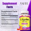 L-Lysine 1000mg with Zinc Gummies - Vitamins for Adults Tissue Health & Vegan Lysine Supplement Immune Support, Supports Skin, Lip, Gluten Free, Non-GMO, Amino Acid Supplements, 60 Gummy