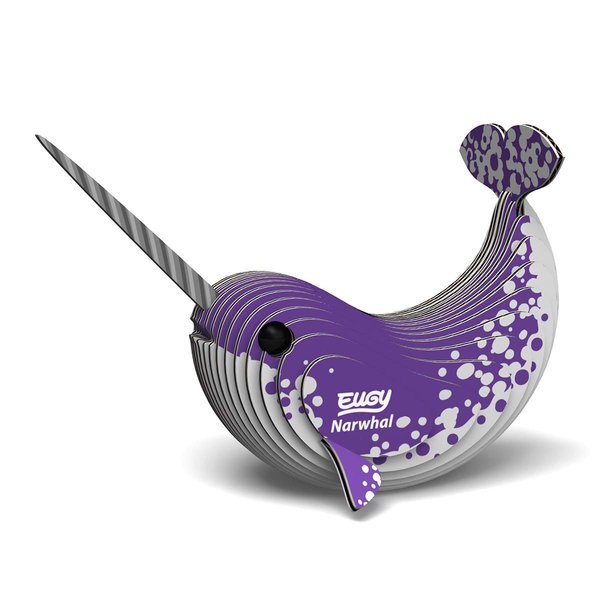 Eugy Narwhal 3D Puzzle, 23 Piece Eco-Friendly Educational Toy Puzzles for Boys, Girls & Kids Ages 6+