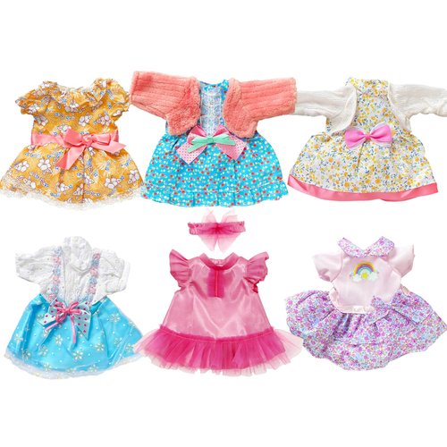 Huang Cheng Toys 6 Sets Baby Doll Dress for 12-14inch with Doll Accessories