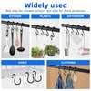 BellRhein Shower Curtain Hooks Rings, 12 Pack Metal S Hooks Rust Proof for Hanging Bathroom Shower Curtain Liner/Outer Curtains, Clothing Jeans Plants Hooks (Black)