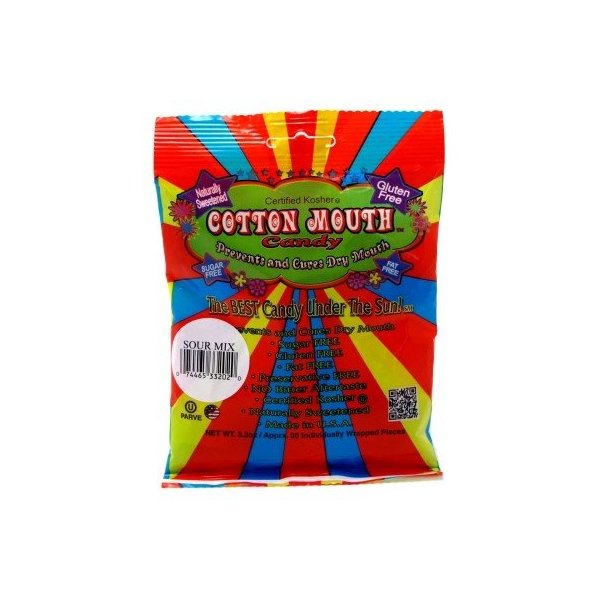 Cotton Mouth Candy Dry Mouth Relief Sour Mix 3.3 Ounce Bag (2 Bags)