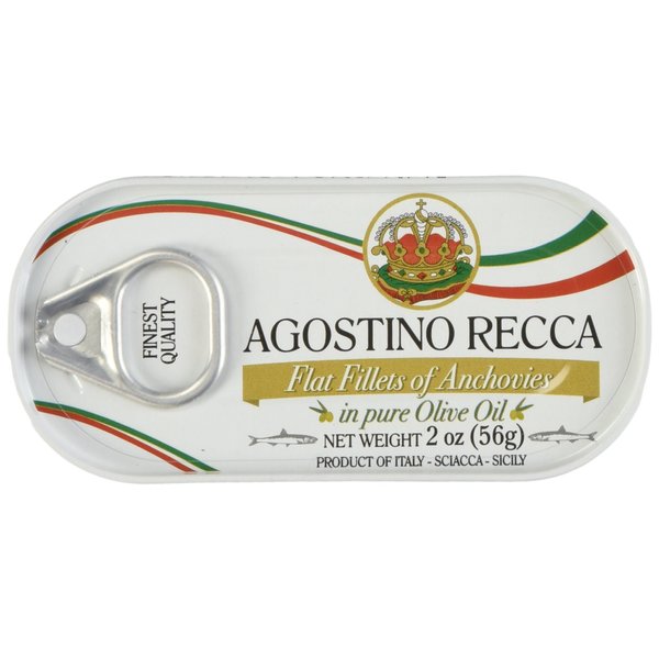 Agostino Recca Anchovies in Olive Oil - Pack of 10 tins (2 oz each)