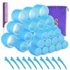 Self grip hair roller set 36 pcs,Heatless hair curlers,Hair rollers with hair roller clips and comb,Salon hairdressing curlers,DIY Hair Styles, Sungenol 3 Sizes Blue Hair Rollers in 1 set