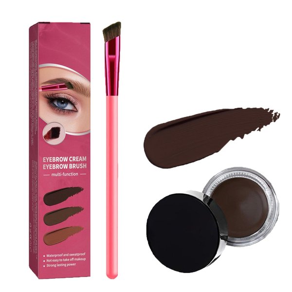 Eyebrow Cream and Brush, Eyebrow Brush, Home Eyebrow Care Kit 4d Laminated, 4d Laminated Eyebrow Home Grooming Kit, Multi-function Eyebrow Concealer Contour Brush (Taupe)