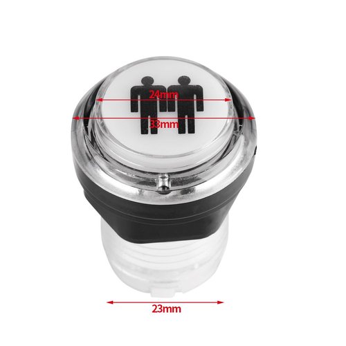 Game Buttons Arcade Buttons 4 × LED Arcade Button Kit Part 1 Player + 2 Player + LED Buttons DIY Arcade Push Buttons Player Single Double for Arcade Machine Arcade Games